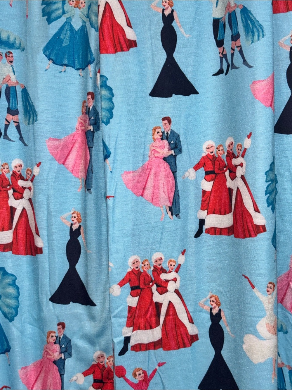 SHE’S SHOW White Christmas Movie Pajama Pants Blue Women’s Large NWT - Picture 4 of 6